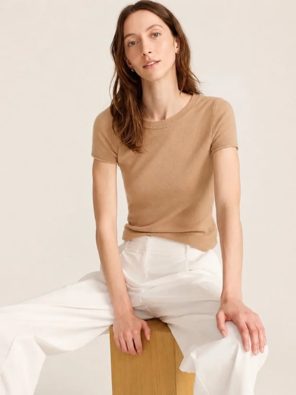 J.Crew Short-Sleeve 100% Cashmere T-Shirt Sweater